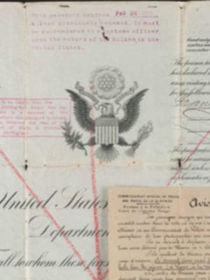 Elizabeth Shepley Sergeant Passport and documents